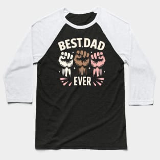 Best Dad Ever With Gifts Fathers Day Dad kids boy girl and woman Baseball T-Shirt